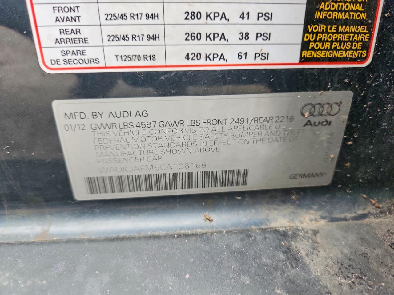 2012 AUDI A3